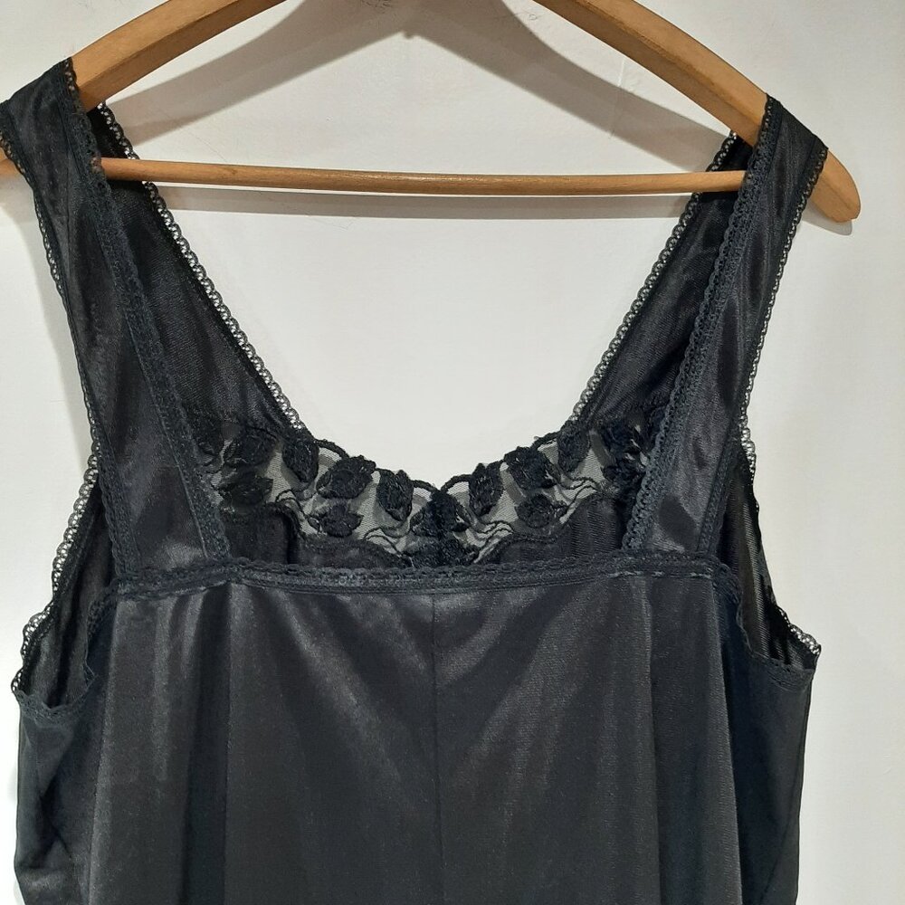 Vintage embroidered applique lace 70's retro glam old money slip nightgown dress - Picture 8 of 15